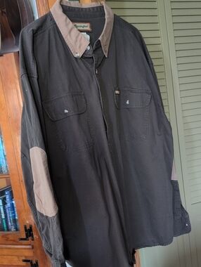 Remington Olive Green Shirt with Tan Collar and Elbow Panels